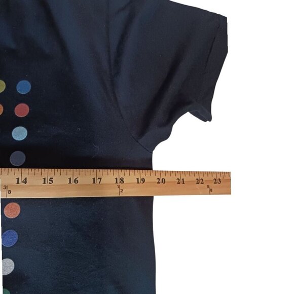 American Apparel   T-Shirt With Multicolor Polka Dot black Medium - Picture 3 of 8